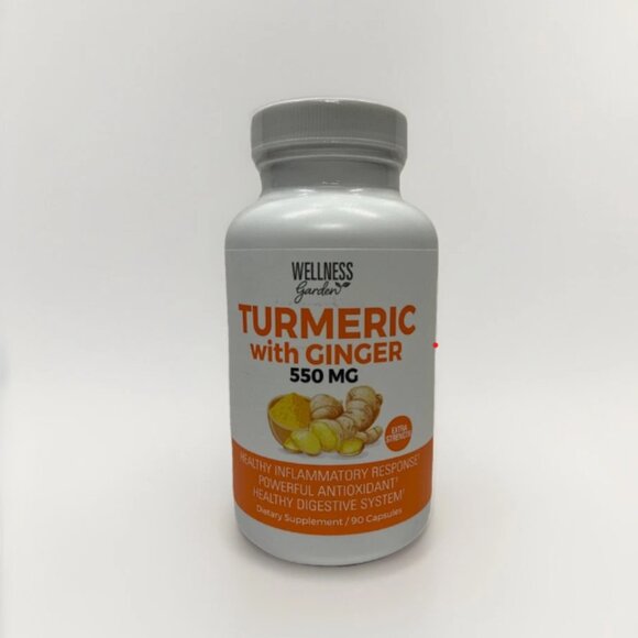 WELLNESS garden Turmeric with Ginger 550mg Extra Strength. 90 Capsules - Picture 1 of 4